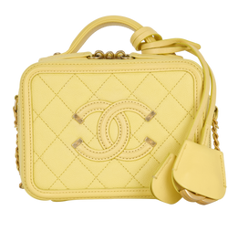 Mini Filigree Vanity Case, Leather, Yellow, 25359602(2018), 3*